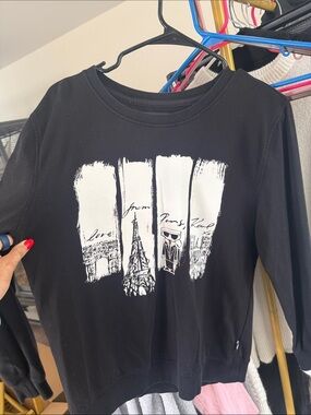 Karl Lagerfeld Black Pullover with White Logo